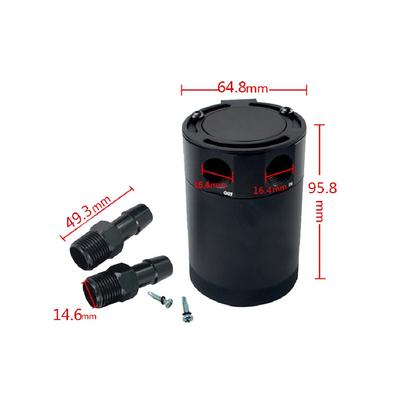 Baffled Oil Catch Can Tank 2-Port Universal 3/8" Npt Inlet Outlet