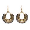 Indian Jhumka Zircon Vintage Bell Tassel Earring Boho Antique Ethnic copper Plated Drop Hanging Earrings For Women Pendientes