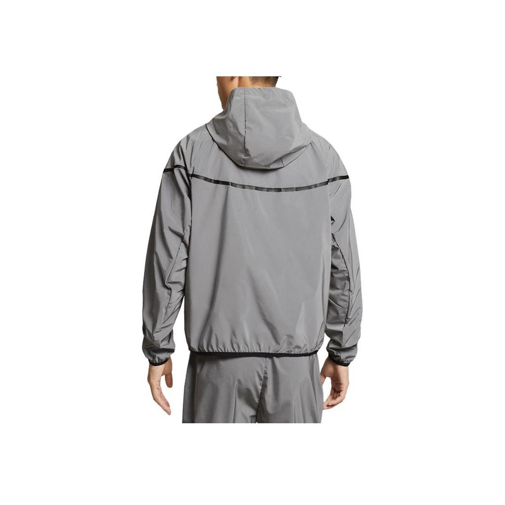 Nike Woven FW24 Flash Tech Series Hooded Zip Long Sleeve Jacket Men Jackets Reflective-Silver Black FZ7586-035