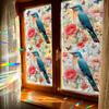 Electrostatic Window Decals Featuring Birds Nestling Amongst Laser-cut Floral Clusters for Home Décor