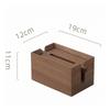 Walnut Wood Tissue Box Refillable Solid Holder with Raised Side Supports for Living