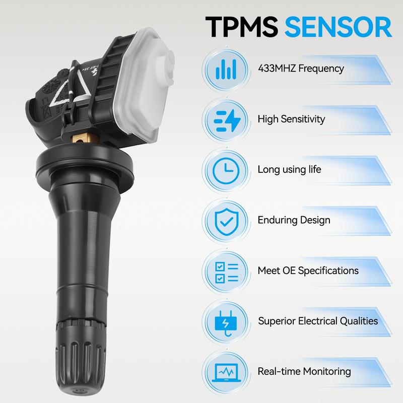 4x Snímač tlaku v pneumatikách TPMS 433 MHz Pro Buick Enclave LaCrosse Cadillac CT6 XT5 CTS Chevy Cruze Silverado 13598773 13506028