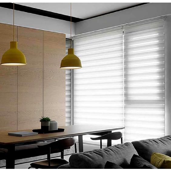 Color-Matched Custom Cordless Zebra Blinds, Light Control for Day and Night, Privacy Light Filtering Dual Layer Window Shade, Energy-Saving Cordless