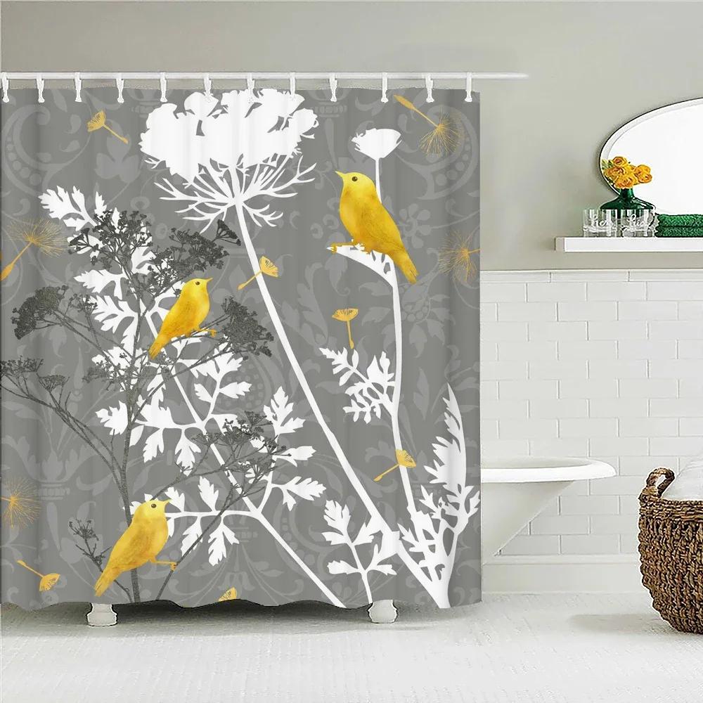 Dandelion Natural Flowers Shower Curtains Waterproof Bathroom Curtain Bath Curtain High Quality With Hooks Shower Curtain