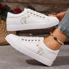 Fashion Women's Sneakers Leather Shoes Spring Trend Casual Flats Sneakers Female  Comfort White Vulcanized Platform Shoes
