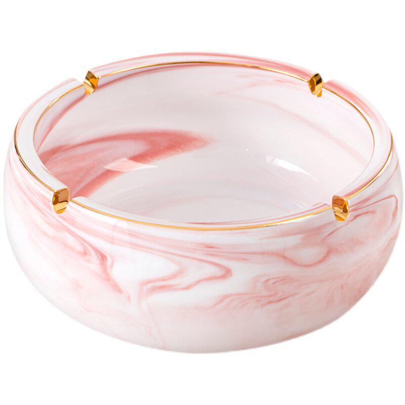 Nordic Retro Ceramic Ashtray - Large, Personalized, Trendy Blue Pink Design for Living Room