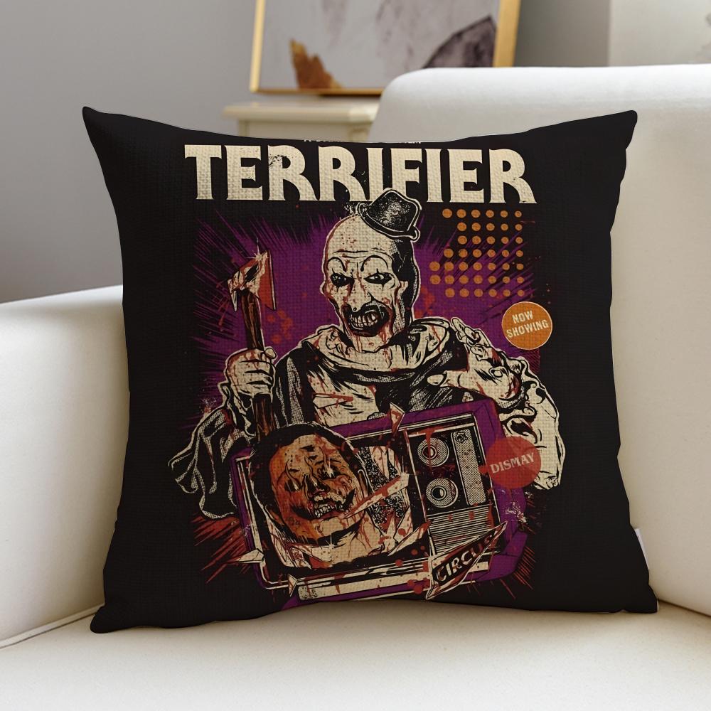 Horrifying TTerrifierS Cushion Cover Breathable and skinfriendly linen pillowcase square removable and washable cushion