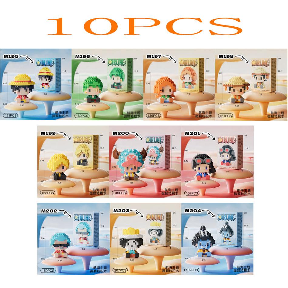 *Anime Building Block Chopper Buggy Assembly Micro Building Block Zoro Robin Character Model Mini Bricks Figure Toys For Gift