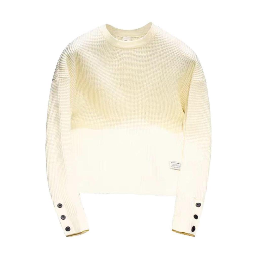 Men's Waffle Sweatshirt - Fleece-Lined, Loose Fit, Warm Autumn/Winter Trendy Top