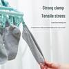 32-Clip Multi-Functional Folding Clothes Drying Rack - Windproof Plastic Hanger for Socks and More