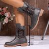 Women Ankle Boots Autumn Winter Leather Motorcycle Boots Female Chunky Heels Platform Boots Comfortable Fashion Shoes Women