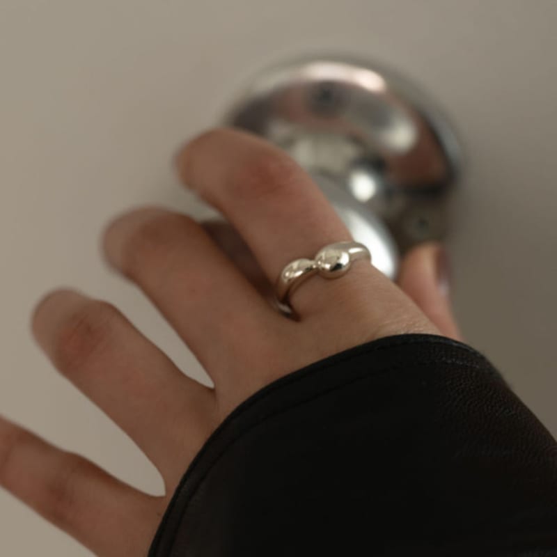 youngglow silver925 two ball ring (2color)