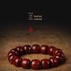 Authentic Red Sandalwood Tibetan Barrel Beads Bracelet for Men & Women - Buddhist Rosary Style