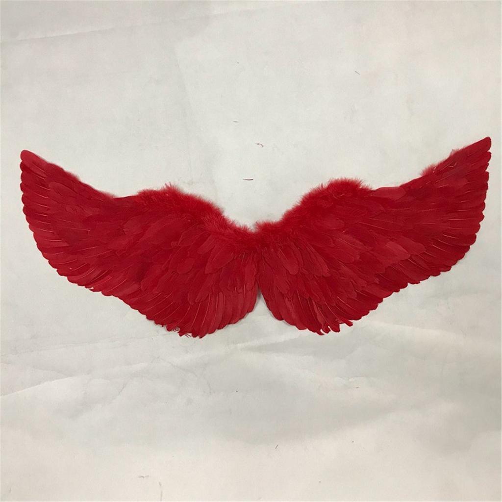 Angel Wings Feather Wings with Elastic Straps Adjustable Halloween Costume Wings for Women Girls Cosplay Fairy Wings