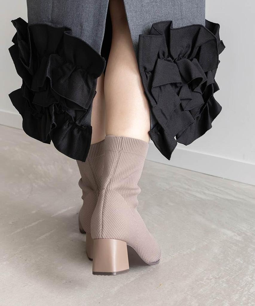 Boots Basic Knit Boots KC34188 Greige [Randa] [SUSTAINABLE]