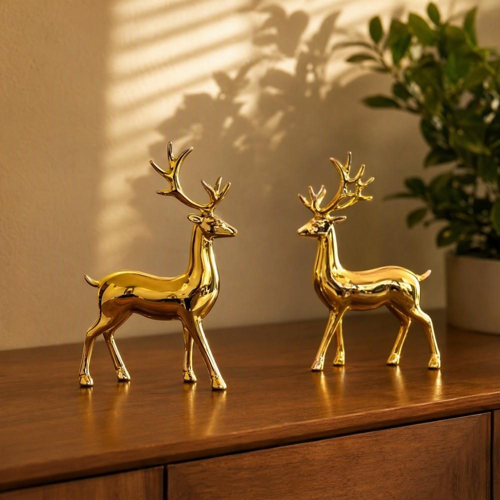 Creative Deer Desktop Ornament Sitting/Standing Position Christmas Deer Statue  Office Desktop