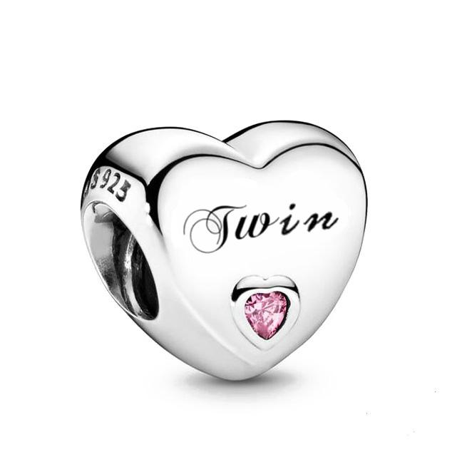 New Authentic Copper Simple Heart Charm Family Mom Dad Birthday Bead Compatible With Fashion Bracelets Necklaces Women Do It Yourself Jewellery Ideal