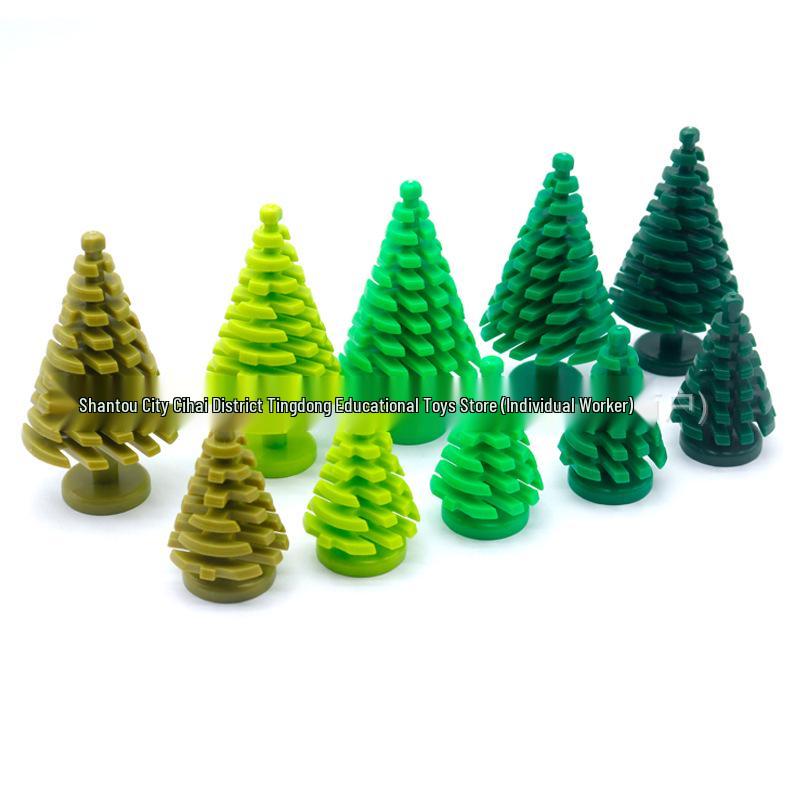 Pine Tree Building Blocks 2435 3471: Compatible with Lego Forest & Street Scenery Accessories.