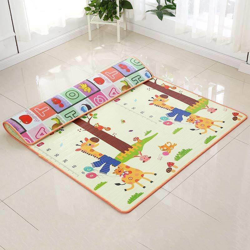Baby Crawling Mat Doublesided Cartoon Play Area With Waterproof Washable Surface For Indoor Outdoor Use