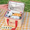 Cute Lunch Bag Large Capacity Canvas Anti-cooling Handbag Aluminum Foil Insulated Food Box Office Worker Portable Bento Bag