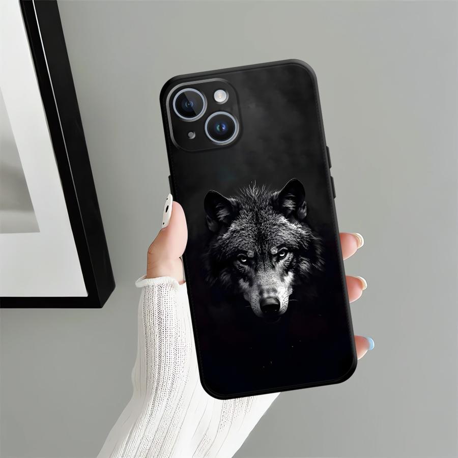 Funda Handyhülle Case für Apple iPhone 17 Pro Max 12 16 15 Pro 7 8 14 13 11 Air XR XS MAX Cooler Cartoon Wolf
