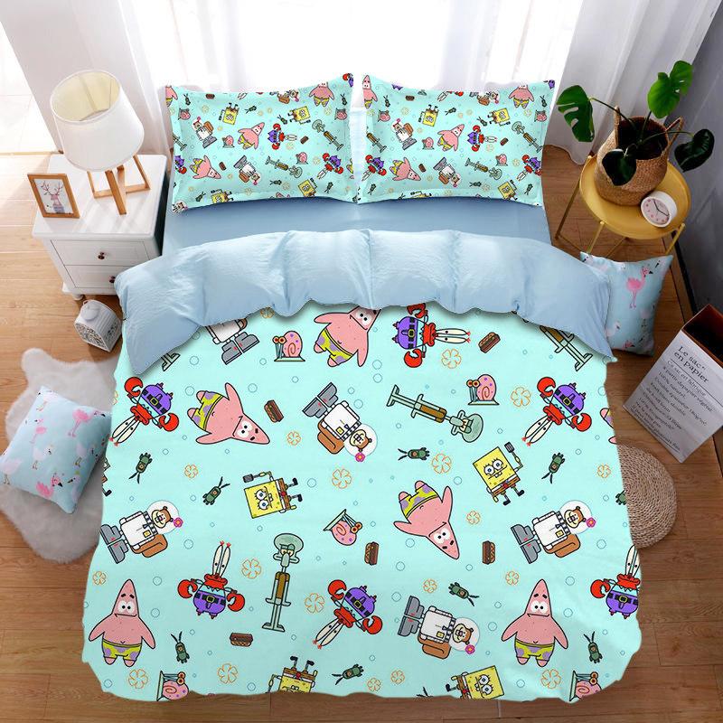 Cartoonsponge Duvet Cover Pillowcase Bedding Bedroom Decoration Children Gift Adult Single Double Bed Large Sizezip Duvet Cover