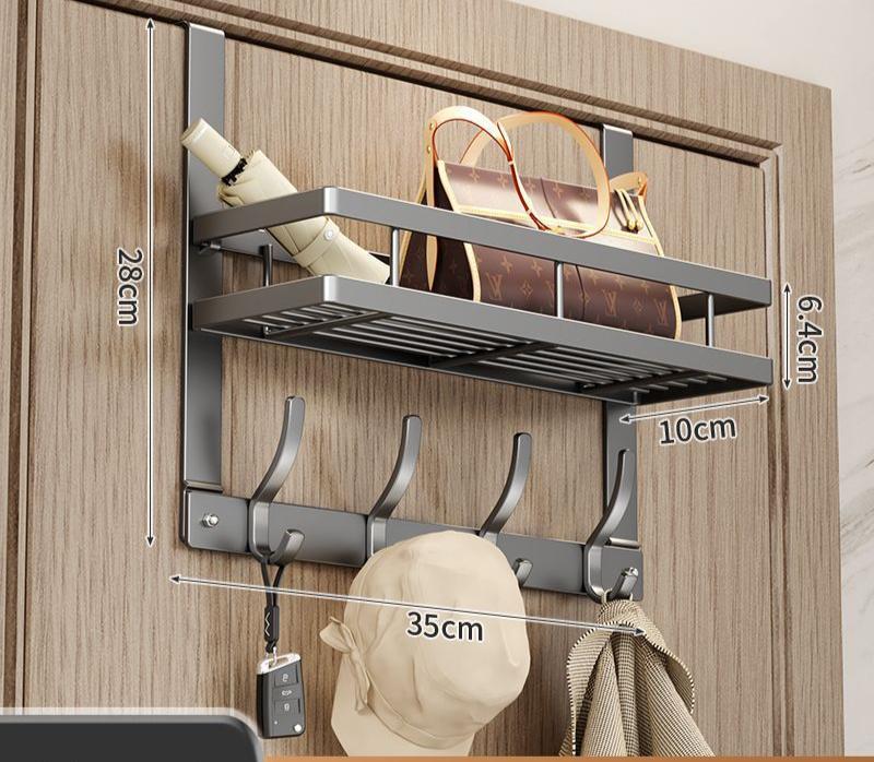 

Metal Door Behind Hook 5 Hooks Clothes Storage Bedroom Clothes Hanging Rack with Storage Holder Storage Hooks