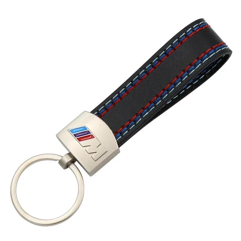 

1pcs leather Car keychain metal Car key ring styling For bmw M Sticker e46 e90 f20 e60 e39 f10 X1 X3 X4 X5 X6 X7 Car accessories чёрный