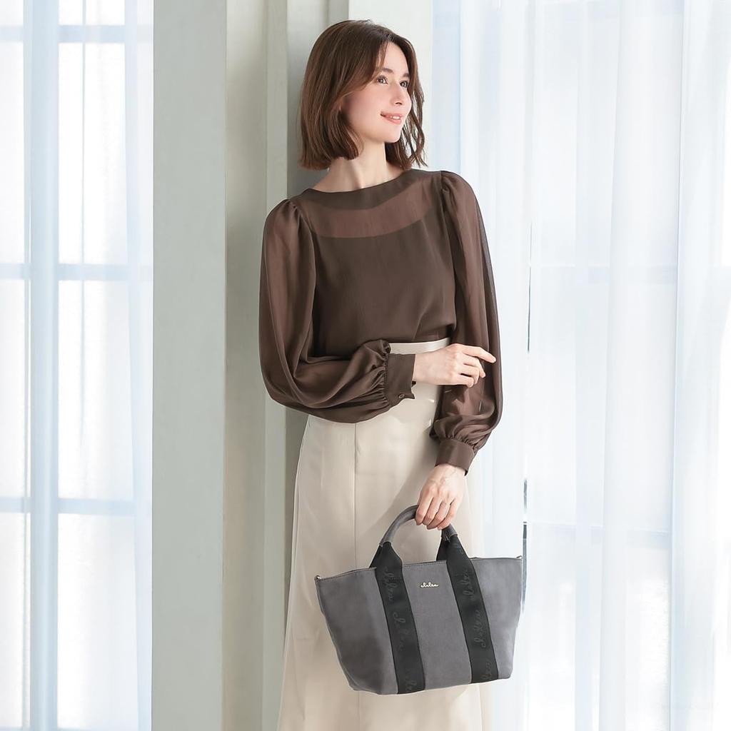 Clelia Canvas Shoulder Serena Series Women's Bag, Boat-Shaped, Crossbody, 2-Way Handbag, [CL-25021] (Smoky Gray)