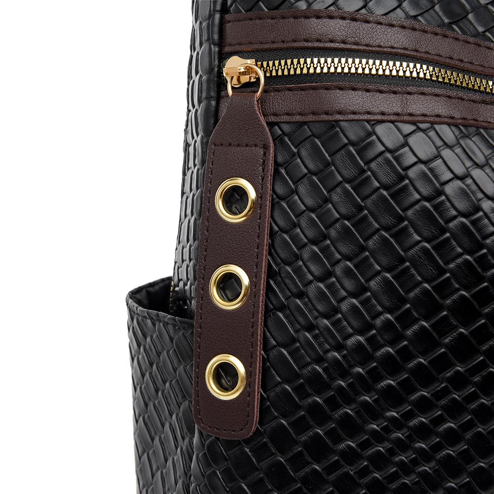 Contrast Backpack Women's Soft Leather Outdoor Travel Backpack