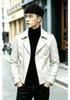 Autumn and winter men's clothing British large size stand-up collar large size PU leather jacket men's trendy solid color multi-zipper leather jacket