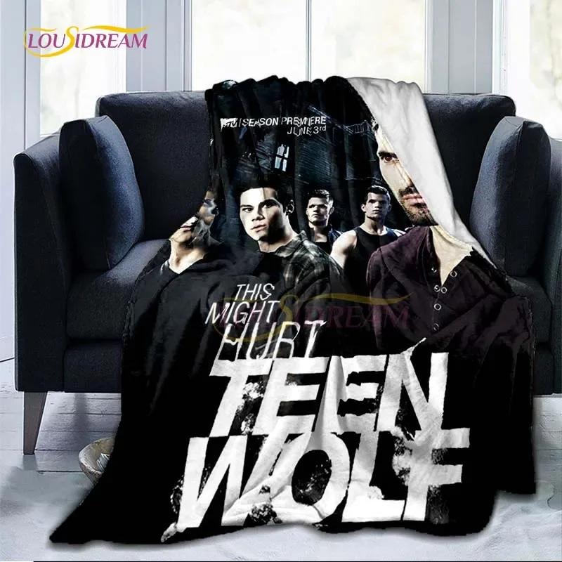 Teen Wolf Throw Blanket Cover Flannel Blankets for Beds Sofas Warm Bed Sheet Soft Bedding Bedroom Decor Fans Gift