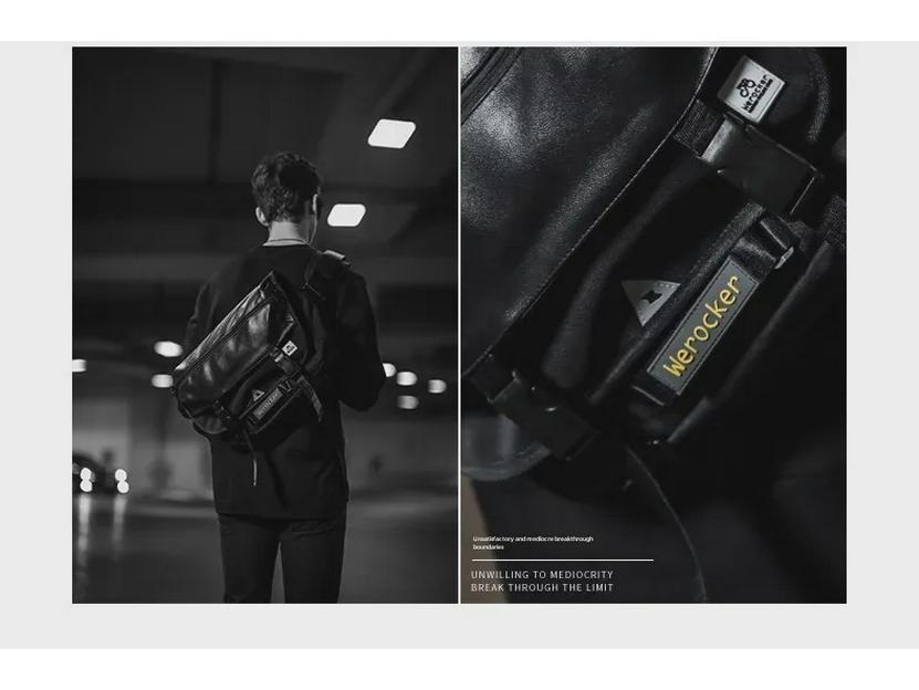 Unisex All-Black Messenger Bag: Versatile, Trendy, Original Brand Shoulder Bag for Men and Women.