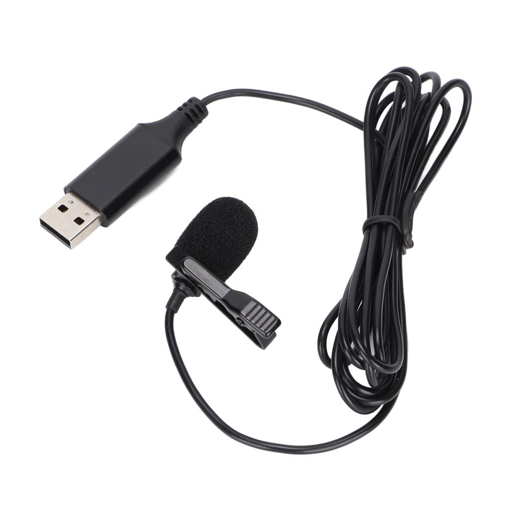 Lapel Microphone Portable Clip On Wired Mini Lapel Microphone with USB Interface for Mobile Phones Cameras