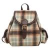 2025 Fashion Women's Vintage College Suede Plaid Backpack Bag