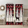 2Pcs Christmas Snowflake Window Curtains For Living Room Bedroom Holiday Atmosphere Decoration Rod Pocket Design Privacy