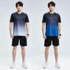 Men's Quick-Dry Short-Sleeve Sports Set - Black Breathable Casual Running T-Shirt
