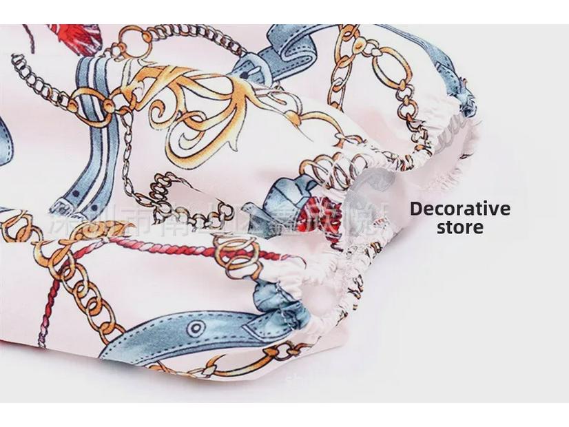 Women's Autumn/Winter Multi-Color Chain Print Stand Collar Long Sleeve Shirt