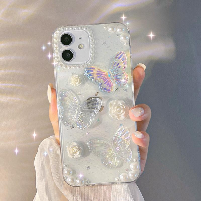 

3D Butterfly Retro iPhone Case for iPhone 11 to 16 Pro Max 11