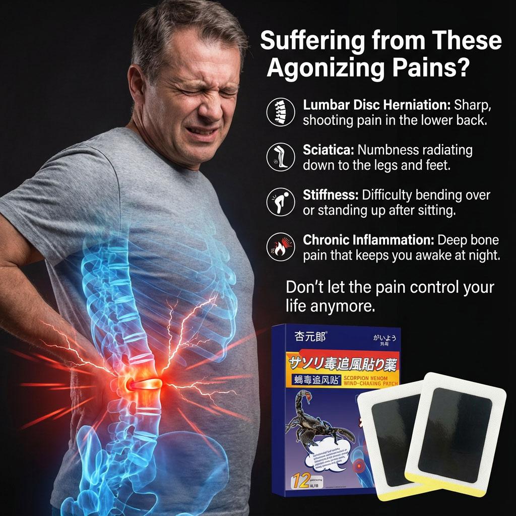 12Pcs Body Pain Relief Sticker Scorpion Venom Plaster for Back Waist Lumbar Neck Knee Joint Arthritis Pain Killer Patch