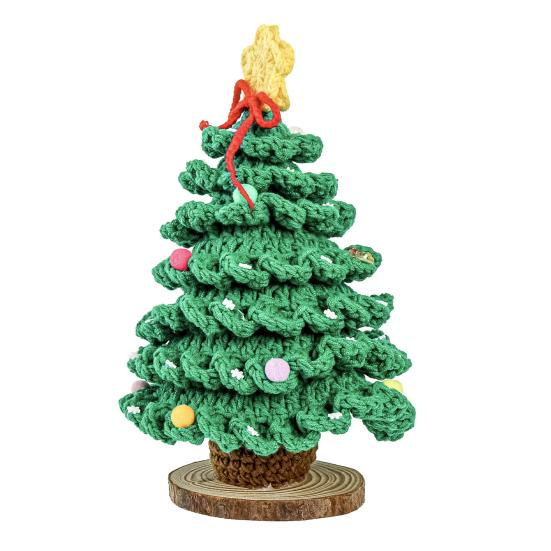 Christmas Ornament Handmade Mini Tree Star Tree Top 7 Layers Wooden Base Xmas Tree