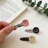 4Pcs Girl Hairpin Smile Face Pattern Stable Clamping Force Smooth Metal Edge Hair Clips Side Bang Hair Accessories