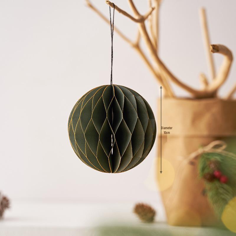 Irregular Shape Paper Honeycomb Christmas Tree Ornaments - Small Pendant & Honeycomb Ball Decor.
