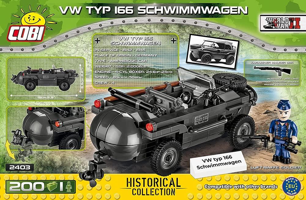 Cobi Historical Collection #2403 Schwimmwagen Type 166 (WWII German Army) [Military Block - COBI Official Japan Distributor]