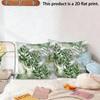 2pcs Green Watercolor Botanical Throw Pillow Covers 18x18 Inch Set of 2 Farmhouse Decorative Cushion Cases for Sofa Bedroom