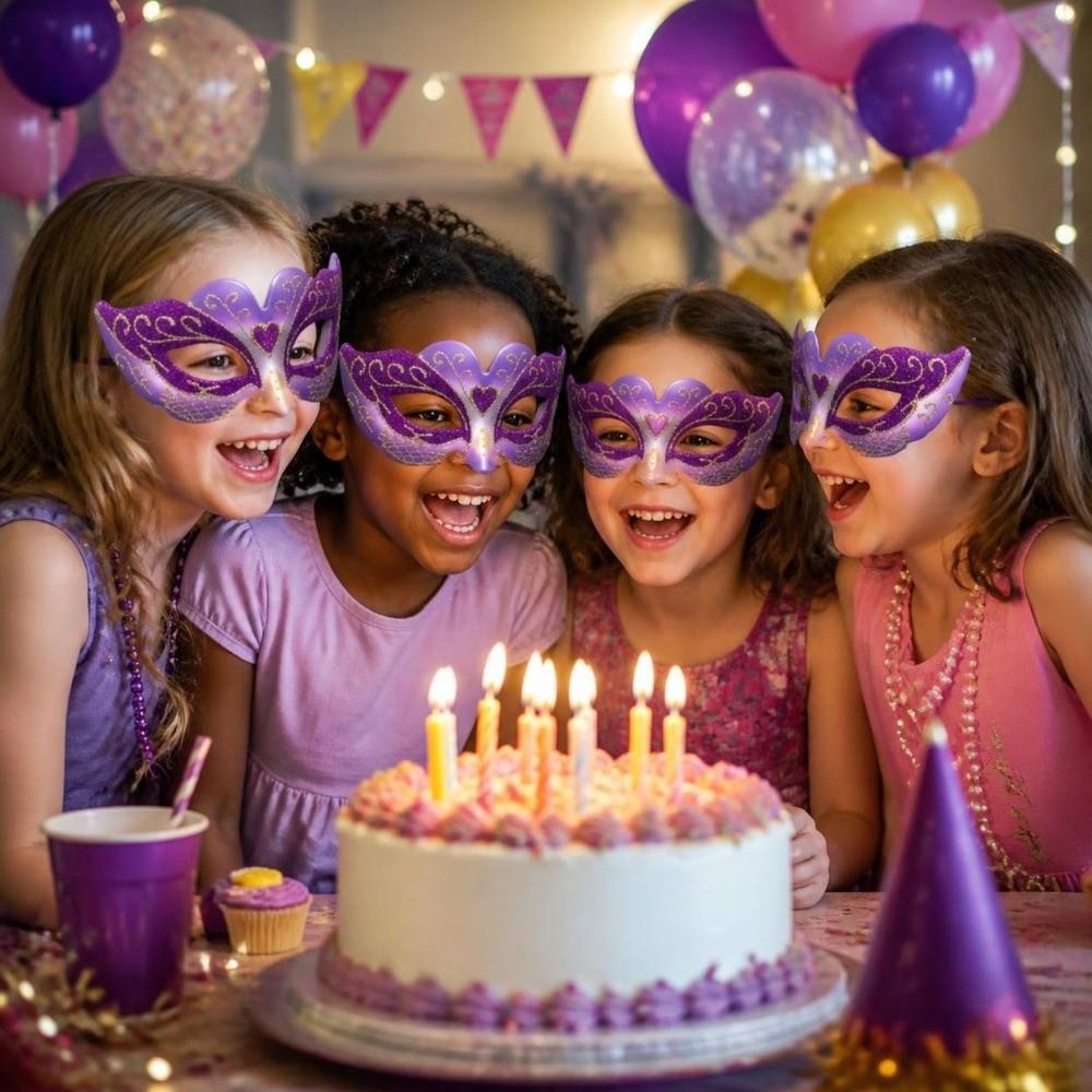 Half Face Kids Party Mask Multiple Colors Children Costume Mask Festive Half Face Mask Party