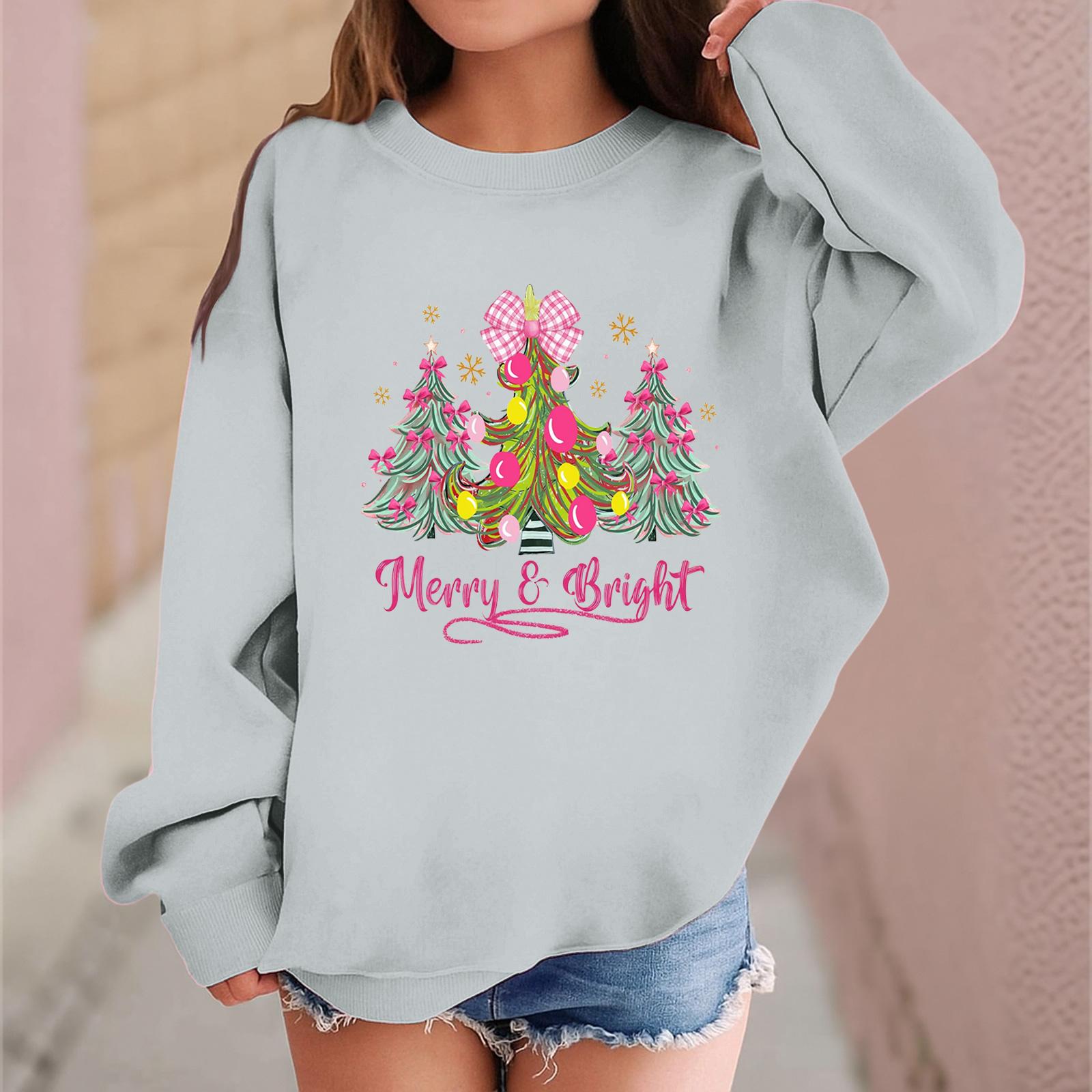 

Детский модный повседневный пуловер с длинными рукавами и свободного кроя с рождественским принтом 160