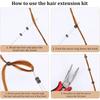 Easy Use 200Pcs Hair Beads,Three Hole Hair Pliers Roll Sewing Thread, Three Hole Hair Pliers Sewing Hair Extension Tools Kit