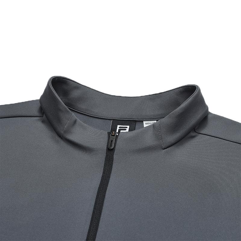FILA Fitness T Shirts Men's Slate Gray Stand Collar Moderate Straight Fit A11M541206FDY