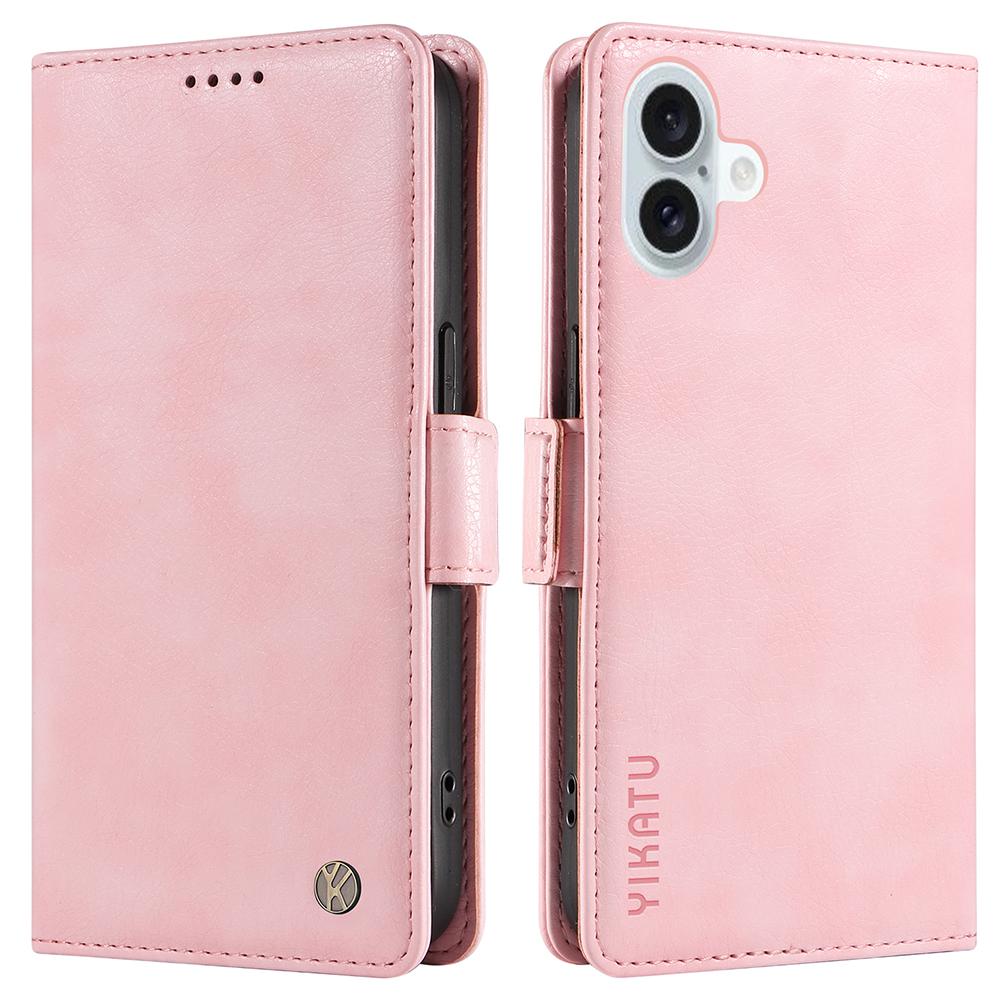 YIKATU YK-007 For iPhone 16 Plus Case Litchi Texture Wallet PU Leather Flip Phone Cover